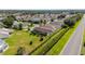 Picturesque aerial view of single-Gathering homes in a serene neighborhood, featuring lush greenery, mature trees, and well-kept lawns at 2348 Riley Rd, The Villages, FL 32162