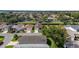 Aerial view of homes in a residential neighborhood, showing rooftops, driveways and landscaping at 2348 Riley Rd, The Villages, FL 32162
