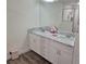 Bathroom with double sink vanity with marble countertop at 254 Locust Pass Dr, Ocala, FL 34472