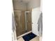 Walk-in shower with tile surround and glass door in the main bathroom at 33818 Venice Ln, Sorrento, FL 32776