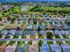 Beautiful aerial view of the community, highlighting the lush green spaces and scenic golf course with a lake nearby at 3432 Fairfield St, The Villages, FL 32162
