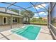 Backyard pool area enclosed by a screen, providing relaxation and privacy at 36455 Clara St, Eustis, FL 32736