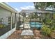 A refreshing screened-in pool area with a covered patio, ideal for entertaining and relaxing outdoors at 36482 Doral Dr, Grand Island, FL 32735