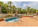 Resort-style jacuzzi pool surrounded by lush tropical landscaping and sunny lounge area with decorative fountains at 537 Montage Ln, Kissimmee, FL 34759