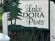 Decorative sign marking the entrance to Lake Dora Pines community at 670 Oleander St, Mount Dora, FL 32757