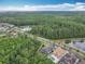 A scenic aerial view of the community showcasing lush greenery, a pond, and well-maintained homes under a partly cloudy sky at 8530 Vivaro Isle Way, Windermere, FL 34786