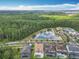 A scenic aerial view of the home near a pond and surrounded by trees showcasing the community's layout at 8530 Vivaro Isle Way, Windermere, FL 34786