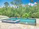 Outdoor pool area featuring a decorative fountain and lush landscaping at 8530 Vivaro Isle Way, Windermere, FL 34786