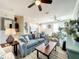 Bright open concept living room featuring stylish furnishings and hardwood floors at 1342 Royal Saint George Blvd, Davenport, FL 33896