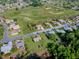 Aerial view of a well-kept residential area with a golf course and lush landscaping at 13875 Se 97Th Ave, Summerfield, FL 34491