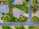 Bird's eye view showing the property lines, mature landscaping and driveway at 3001 Lake Huron Ln, Tavares, FL 32778