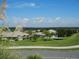 Beautiful community view featuring well-manicured lawns, palm trees, and serene views under a partly cloudy sky at 3001 Lake Huron Ln, Tavares, FL 32778