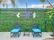Cozy patio with comfortable seating, surrounded by a beautiful green wall for privacy at 310 Ballyshannon Dr, Davenport, FL 33897
