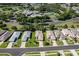 Aerial view of single Gathering homes with community amenities including a pool, tennis, and clubhouse at 5324 Treasure View Way, Leesburg, FL 34748