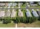 Aerial view of single Gathering homes with mature trees and landscaping, in a well-maintained community at 5324 Treasure View Way, Leesburg, FL 34748