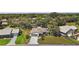 An aerial view showcasing the home's location on a spacious lot surrounded by lush greenery and neighboring homes at 5618 Rosewall Cir, Leesburg, FL 34748