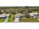 An aerial view showcasing the home's location on a spacious lot surrounded by lush greenery and neighboring homes at 5618 Rosewall Cir, Leesburg, FL 34748