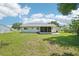 Spacious backyard with lush grass and a view of the home's screened-in lanai at 11214 Sw 77Th Ct, Ocala, FL 34476