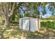 Outdoor storage shed on the property is perfect for tools and equipment at 2845 County Road 523, Wildwood, FL 34785