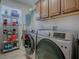 Modern laundry room with stainless steel washer and dryer at 3136 Vandenberg Ct, The Villages, FL 32163