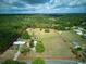 Aerial view of a property with large lot, showcasing potential for expansion and privacy, enclosed by a red line at 37149 Grays Airport, Lady Lake, FL 32159