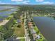 Aerial view of homes by the lake, displaying manicured lawns and peaceful waterfront living at 4835 Calasans Ave, St Cloud, FL 34771