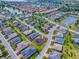 Beautiful aerial view of community featuring many homes and scenic ponds at 4976 Sandpiper Dr, Oxford, FL 34484
