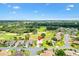 Drone view of the property's location within a scenic golf course community; marked with a pin at 8779 Se 141St Lane Rd, Summerfield, FL 34491