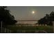 Night scene of serene lake with moonlit view and lush greenery, creating a tranquil and picturesque setting at 9023 Silver Lake Dr, Leesburg, FL 34788