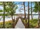 Stunning view of the private wooden dock leading to serene lake waters at 10122 Royal Island Ct, Orlando, FL 32836