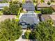 Stunning aerial view of the property showcasing the architecture, lush landscaping, and inviting curb appeal at 12833 Hyland Ln, Clermont, FL 34711