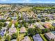 Scenic aerial view of a residential neighborhood featuring well-kept homes, mature trees, and community charm at 12833 Hyland Ln, Clermont, FL 34711