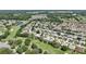An aerial view highlighting a community situated near a golf course and lake at 17108 Se 76Th Creekside Cir, The Villages, FL 32162