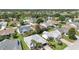 Wide aerial shot of a residential area featuring well-kept lawns and mature trees at 17108 Se 76Th Creekside Cir, The Villages, FL 32162
