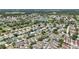 An aerial view shows a dense residential area near a golf course with a pond and lush vegetation at 17108 Se 76Th Creekside Cir, The Villages, FL 32162