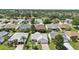 An elevated perspective showcasing homes within a community, landscaped yards and driveways at 17108 Se 76Th Creekside Cir, The Villages, FL 32162