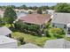 Aerial shot of a home with a screen lanai surrounded by lush greenery offering outdoor living at 17108 Se 76Th Creekside Cir, The Villages, FL 32162