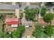 Overhead aerial view of the home and surrounding neighborhood at 209 Edgewood Dr, Clermont, FL 34711
