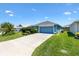 Charming single-story home features a well-manicured lawn and an attached two-car garage at 2160 Biller Cir, The Villages, FL 32163