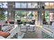 Spacious lobby with couches, chairs, and large windows overlooking a tropical landscape and pool at 2415 Twickingham Ct, Clermont, FL 34711
