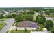 Scenic aerial view of a residential neighborhood, highlighting the mature trees at 2424 Plumadore Dr, Grand Island, FL 32735