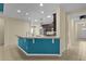 Kitchen island and bar counter with granite countertops and modern design elements at 2424 Plumadore Dr, Grand Island, FL 32735
