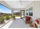 Relaxing screened-in patio with comfortable seating and view of the landscaped yard at 2988 Sentell St, The Villages, FL 32163