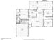 Floor plan showing the layout of the home's rooms, including the primary bedroom and bathroom, and kitchen at 508 Woodview Dr, Tavares, FL 32778