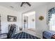 Bright office with neutral paint, ample natural light, and stylish decor at 6042 Claystone Way, Mount Dora, FL 32757