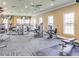 Well-equipped gym with a variety of exercise machines, large windows and ceiling fans at 6203 Sw 93Rd Loop, Ocala, FL 34476