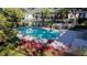 Beautiful pool surrounded by lush landscaping offering a private and refreshing outdoor oasis at 621 High Point Dr, Mount Dora, FL 32757