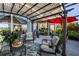 Inviting covered patio with comfortable seating, stylish decor, and ample natural light, creating a relaxing outdoor space at 7873 Crosswinds Way, Mount Dora, FL 32757