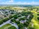 Expansive aerial shot of a community with a scenic lake and lush landscaping, offering a serene and picturesque setting at 8527 Firestone Cir, Clermont, FL 34711