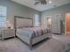 This bedroom features neutral decor, a comfortable bed, and modern furnishings at 10994 Se 168Th Loop, Summerfield, FL 34491